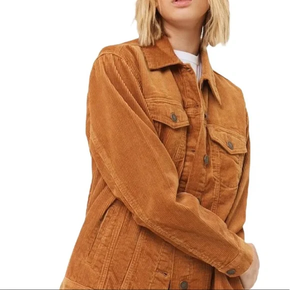 Forever 21 Corduroy Oversized Camel Brown Button Up Jacket - Picture 11 of 11
